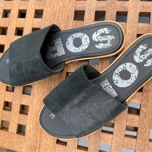 Sorel Black Slide Sandals
